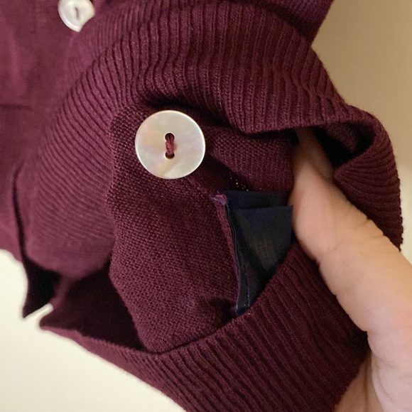 BROOKS BROTHERS Extra Fine Merino Wool Button Front Long Line Vest In Maroon - Picture 4 of 4